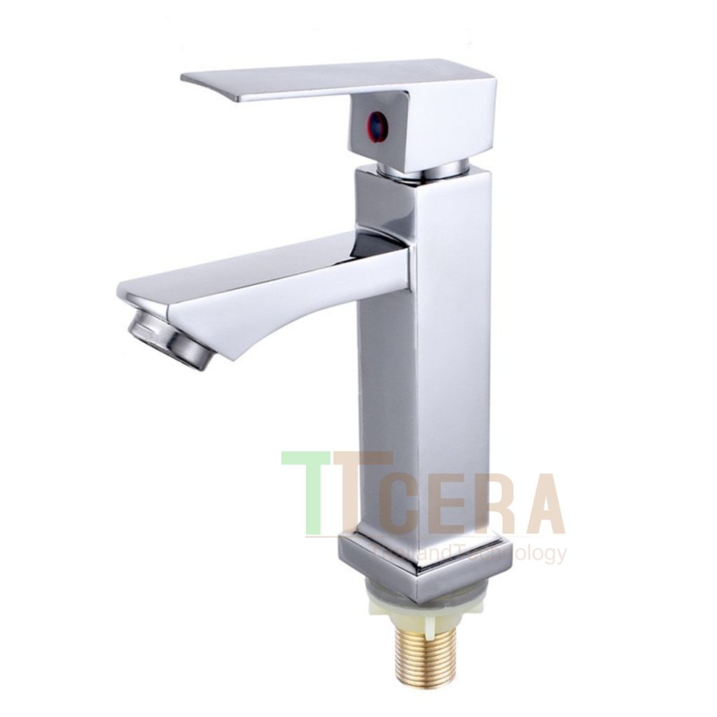 Vòi Lavabo Vuông lạnh Đồng Thau Mạ Crome TTCERA LB607