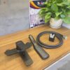 Bộ Sen Tắm Nóng Lạnh Đồng Thau Sơn Tĩnh Điện Đen Holer HLST304