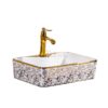 Chậu Lavabo Đặt Bàn Mạ Vàng Vuông TTCERA LB20