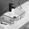 Chậu Lavabo Đặt Bàn Vuông Hoa Văn Nai Rừng TTCERA LB21