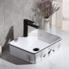 Chậu Lavabo Đặt Bàn Vuông Hoa Văn Nai Rừng TTCERA LB21