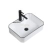 Chậu Lavabo Đặt Bàn vuông Viền Đen TTCERA LB46