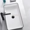 Chậu Lavabo Sứ Đặt Bàn Hình Chữ Nhật Mạ ORB Đen TTCERA LB13