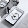 Chậu Lavabo Sứ Đặt Bàn Hình Chữ Nhật Mạ ORB Đen TTCERA LB13