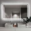 Combo Bàn Đá Đen 1 Tầng Chống Trầy Gương Led TLVBD-15