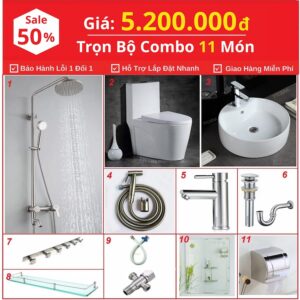 Combo Nhà Vệ Sinh 11 Món 5.2 Triệu CB11B-5200a