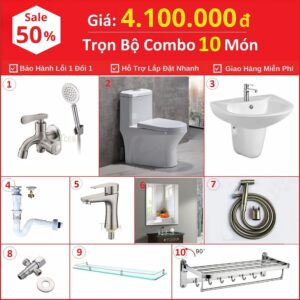 Combo Thiết Bị Vệ Sinh Siêu Tiết Kiệm 11 Món 4.1 Triệu CB10-4100