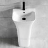 Lavabo Sứ Trụ Đứng Liền Khối Ovan Trắng TTCERA LBT09