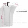 Lavabo Sứ Trụ Đứng Liền Khối Ovan Trắng TTCERA LBT09