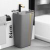 Lavabo Sứ Trụ Đứng Liền Khối Xám Viền Vàng TTCERA LBT07
