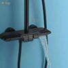 Sen Cây Tắm Đứng Chỉnh Nhiệt Đồng Thau Sơn Tĩnh Điện Đen Holer HL242