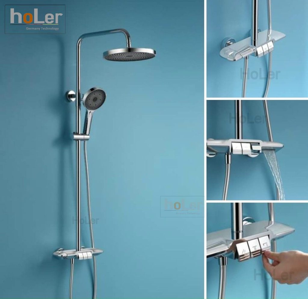 Sen Cây Tắm Đứng Đồng Thau Crom Holer HL233