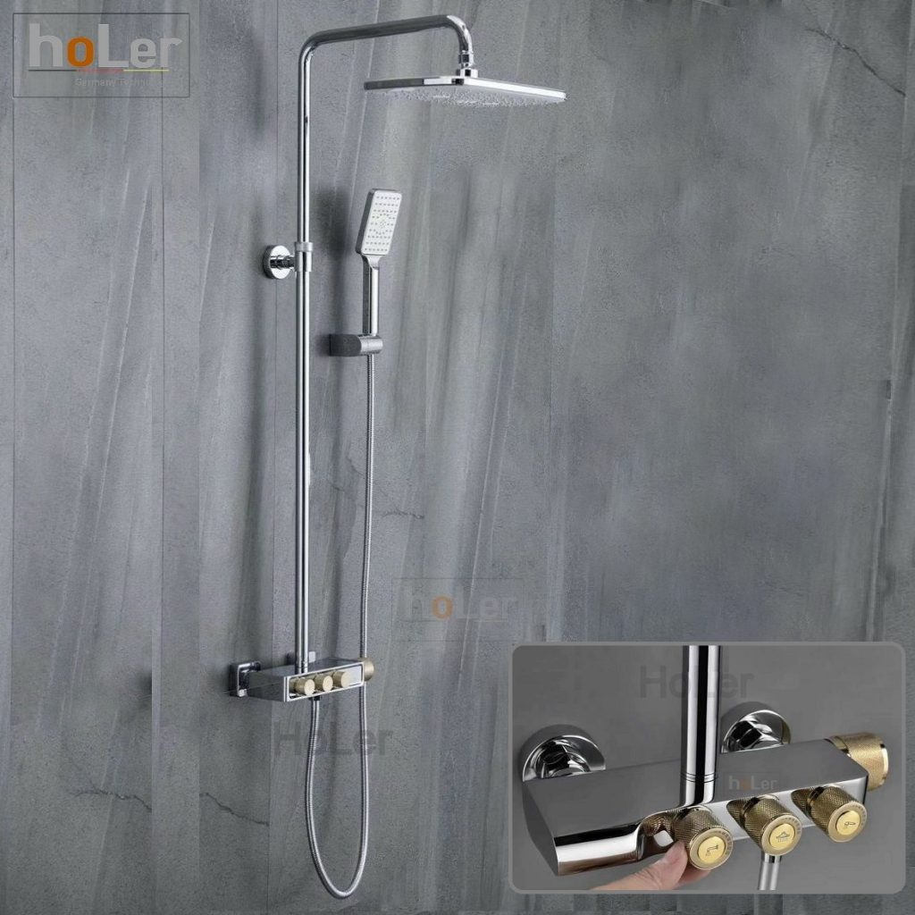 Sen Cây Tắm Đứng Đồng Thau Crom Holer HL238