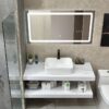 Tủ Lavabo Bàn Đá Trắng 2 Tầng Chống Trầy TLVBD-16