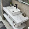 Tủ Lavabo Bàn Đá Trắng 2 Tầng Chống Trầy TLVBD-16