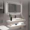 Tủ Lavabo Bàn Đá Trắng 2 Tầng Chống Trầy TLVBD-16