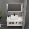 Tủ Lavabo Bàn Đá Trắng 2 Tầng Chống Trầy TLVBD-16