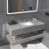 Tủ Lavabo Bàn Đá Xám 2 Tầng Chống Trầy TLVBD-02