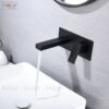 Vòi Lavabo Âm Tường Đồng Thau Sơn Tĩnh Điện Đen HoLer HL-LBA600