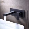 Vòi Lavabo Âm Tường Đồng Thau Sơn Tĩnh Điện Đen HoLer HL-LBA600