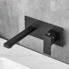 Vòi Lavabo Âm Tường Đồng Thau Sơn Tĩnh Điện Đen HoLer HL-LBA600