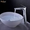 Vòi Lavabo Nóng Lạnh Đồng mạ Crome Cao 30cm Holer HL-LB624