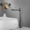 Vòi Lavabo Nóng Lạnh Inox Sơn Tĩnh Điện Xám Cao 30cm Holer HL-LB635