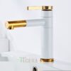 Vòi Lavabo Nóng Lạnh Sơn Tĩnh Điện Trắng Vàng TTCERA LB263