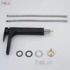 Vòi Lavabo Vuông Nóng Lạnh Đồng Sơn Tĩnh Điện Đen Cao 30cm Holer HL-LB622