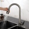 Vòi Rửa Chén Rút Dây Inox 304 Sơn Tĩnh Điện Màu Xám Holer CHL908