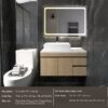 Tủ Lavabo Nhựa Đặc PVC PIMA Gương Led TLVB66-8147B