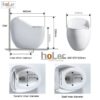 Bồn Cầu Trứng 1 Khối Màu Trắng Holer HLBC208
