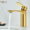 Vòi Lavabo Nóng Lạnh Đồng Mạ Vàng Holer HL-LB608