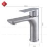 Vòi Lavabo Tròn Nóng Lạnh Inox 304 Cao 18cm TTCERA LB265