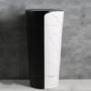 Lavabo Sứ Trụ Đứng Liền Khối Tròn Đen Vân Đá TTCERA LBT12