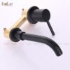 Vòi Lavabo Âm Tường Đồng Thau Sơn Tĩnh Điện Đen HoLer HL-LBA603