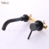 Vòi Lavabo Âm Tường Đồng Thau Sơn Tĩnh Điện Đen HoLer HL-LBA603