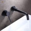Vòi Lavabo Âm Tường Đồng Thau Sơn Tĩnh Điện Đen HoLer HL-LBA603