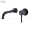 Vòi Lavabo Âm Tường Đồng Thau Sơn Tĩnh Điện Đen HoLer HL-LBA603