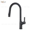 Vòi Rửa Chén Rút Dây Đồng Sơn Tĩnh Điện Màu Đen Holer CHL920