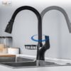 Vòi Rửa Chén Rút Dây Đồng Sơn Tĩnh Điện Màu Đen Holer CHL918