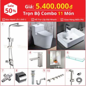Combo Nhà Vệ Sinh Trọn Bộ 11 Món 5.4 Triệu CB11B-5400