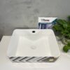 Chậu Lavabo Đặt Bàn Vuông Sọc Hoa Văn TTCERA LB139