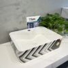 Chậu Lavabo Đặt Bàn Vuông Sọc Hoa Văn TTCERA LB139