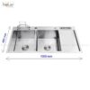 Chậu Rửa Chén Có Bàn Chờ Inox 304 Dày 3mm Holer HLCR716-10048CDR