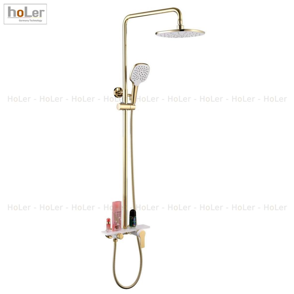 Sen Cây Tắm Đứng Đồng Thau Mạ Vàng Holer HL276