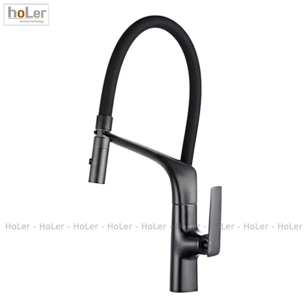 Vòi Rửa Chén Đồng Sơn Tĩnh Điện Màu Xám Holer CHL939