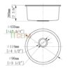 Chậu Rửa Chén Đá Tròn Âm Bàn CREAVE G-U0045C