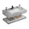 Tủ Lavabo Bàn Đá Bóng Xám 2 Tầng Chống Trầy TLVBD-25