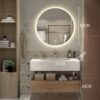 Tủ Lavabo Bàn Đá Trắng và Tủ Gỗ 2 Tầng Chống Trầy TLVBD-30